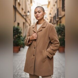 Lorendale by Bromleigh Vintage Womens Wool Coat Camel Color